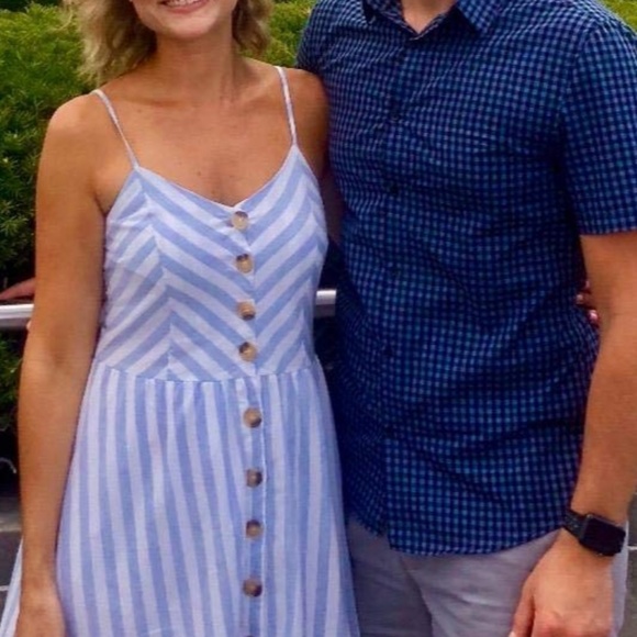  Striped Button Down Midi Dress - Picture 8 of 8